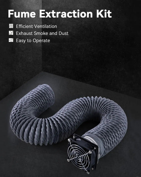 Fume Extraction Kit With 4000 RPM High Efficiency Fan featuring telescopic hose for efficient smoke and dust ventilation.
