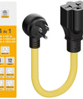 Heavy Duty Four In One NEMA Adapter Cord 12AWG For 5 15P To 5 15R 5 20R 6 15R 6 20R Indoor Outdoor SJTW Extension Cable 15A