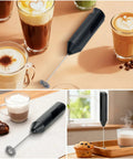 Handheld Milk Frother Battery Operated Electric Foam Maker Wand With Stainless Steel Whisk For Coffee Latte Cappuccino