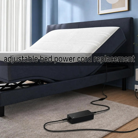 High Tech Adjustable Bed Power Cord Replacement For Tempurpedic Plus Other Brands, Stable 29V 2A 58W Adapter with cord under adjustable bed.