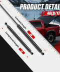 Heavy Duty 36 Inch Gas Struts Rock Solid Lift Support Springs For Tonneau Covers RV Camper Doors, side view with measurement details.