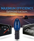Plug In Gas Saver For Cars And Trucks Set Of Three That Boosts Gasoline And Diesel Efficiency Instantly, Optimizes Combustion With Water And Lubricants image showing the device with a fuel gauge and exhaust