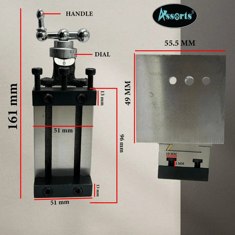 Design Patent Mini Vertical Milling Slide With Base Plate For Direct Mount On 7x14 Mini Lathe, Fixed Type With Clamps