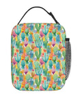 Desert Cactus Flower Insulated Lunch Bag Tote Portable Lunch Box That Keeps Food Fresh For Hours Foldable Lightweight Reusable