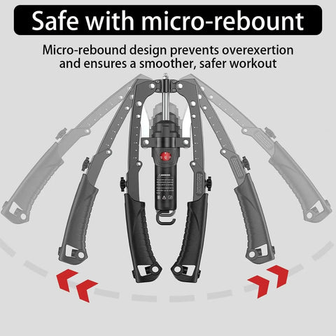 Mymus CoreFlex Twister Pro Hydraulic Chest Press And Ab Roller Wheel Set Adjustable Resistance Arm Exerciser with micro-rebound design.