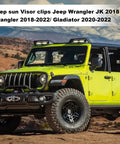 Sun Visor Repair Kit Left And Right Mounting Clips For Jeep Wrangler JK 2018 To 2022 And Gladiator 2020 To 2022 Visor Holder Replacement Set Beefed Up Durable Stainless Steel Construction For Long Lasting Fit