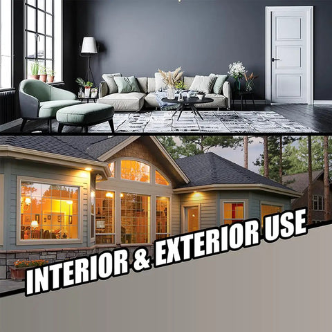 Interior and exterior spaces showcasing Pro-Grade Plus Siliconized Acrylic Caulk Brown All-Purpose Interior Exterior Sealant use.