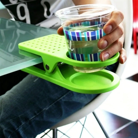 Must Have Durable Drink Cup Clip For Tabletops Rugged Tabletop Holder That Fits Tables Up To 4Cm Thick Anti Slip Grip Dots Surface Safe Design