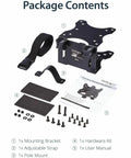 Under Desk Thin Client Mount For Mini PCs And Docking Stations VESA Bracket Fits Mac Mini And Intel NUC Adjustable shown with parts