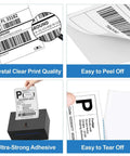 4x6 Thermal Shipping Labels 500 Per Stack With Fanfold, BPA Free, Waterproof And Oil Resistant, for Rollo Zebra MUNBYN Printers