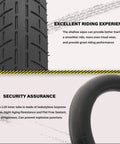 12.5 By 2.25 Inch Tire And Inner Tube Set For Dirt Bikes And Electric Scooters, black rubber tire and inner tube close-up