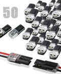 Get A Fast Fix With Double Wire Locking Plugs, 30 Pcs Of 2 Pin Pluggable Connectors That Skip The Strip Job For Home Lighting And Quick Wiring Jobs Without Tools. 30 clear plastic 2-pin wire locking plugs, pack of 30, for quick home lighting wiring