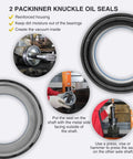 All In One Front Axle Seal Kit For Dana 50/60 Front Axle On Ford Super Duty 1998-2004 knuckle oil seals installation process