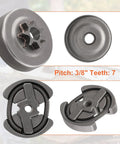 Beefed-Up 325-7T Sprocket And Clutch Drum Kit For Chainsaw Replacement Parts with 3/8" Pitch, 7 Teeth, Heavy Duty Construction