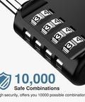 Close-up of Four-Digit Locker Padlock Waterproof Outdoor Zinc Alloy Lock With 10000 Possible Combinations showing dials and numbers.
