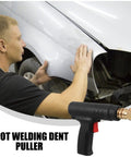 Handheld Auto Body Welder Spot Welding Equipment with man repairing car dent