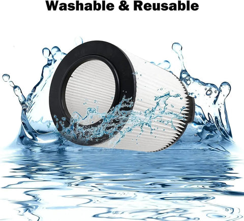 VF4000 Replacement Filter for Ridgid and Husky wet dry vacuums shown in water to indicate washability and reusability