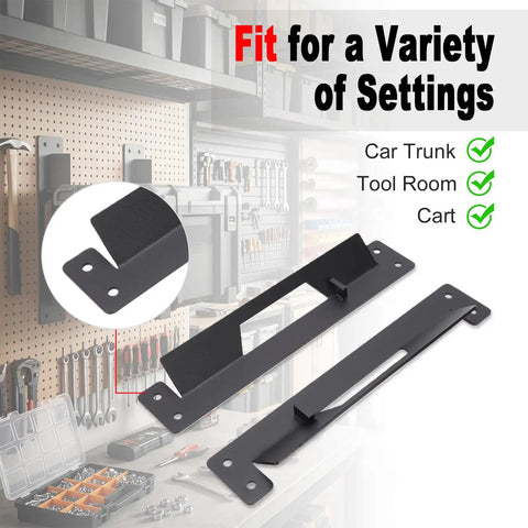 Truck Underbody Tool Box Mounting Kit with heavy duty brackets and screws expansion anchors for trailers in garage setting