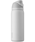 Top Tier Insulated Stainless Steel Water Bottle 32 Oz With Chill FreeSip Dual Drink Modes Secure Push Button Lock Lid in Shy Marshmallow color.