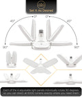 2 Pack Deformable Dimmable Ceiling LED Lights 60W 6000 Lumens Each Screw In Basement Garage Light With 4 Leaf Panels 6500K Daylight White showing adjustable leaf panels from different angles