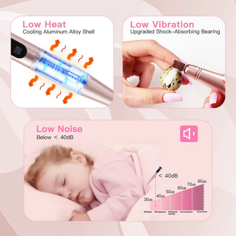 Top Shelf Cordless Nail Drill Set Rechargeable Electric Nail File And Buffer With Heavy Duty Bits For Acrylic Gel And Dip Powder Care While Keeping Your Manicure Game Strong In Classic Gold features low heat, vibration, and noise.