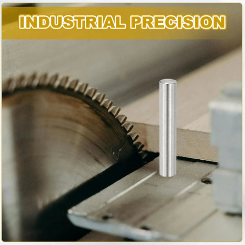 Kickass 304 Stainless Steel Dowel Pins 10Mm By 70Mm 4 Pack near a saw for precise assembly in woodworking.