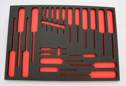 Shadow Foam Tool Box Organizers Dual Color Set For Custom 12x24 Fit Black Top Red Bottom Visual Tool Inventory System