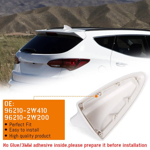 Shark Fin Antenna Cover For Hyundai Santa Fe GPS 2012 2013 2014 2015 2016 2017 2018 Glossy White Car Roof Antenna Shell Direct Fit Replacement 96210 2W410 96210 2W200 No Drilling Needed Easy Install Antenna Cap Lid