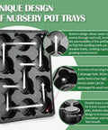 Unique design of nursery pot trays with drainage holes for 4 Inch Plastic Plant Pots Set With Seed Starter Trays And Propagation Trays
