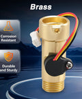 RV Tankless Water Heater Flow Sensor Replacement For Girard GSWH2 And 2GWH24, brass sensor with wires