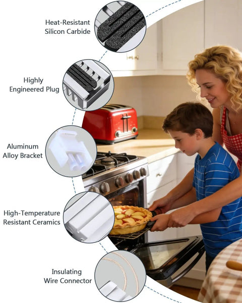 WB13K21 Gas Oven Igniter Replacement Gets Your Oven Heating Fast Silicon Carbide Igniter components and oven use