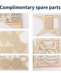 Complimentary spare parts for Awesome Wooden 3D Puzzle Lotus Pavilion Music Box Building Kit For Adults With 619 Precisely Cut Parts And Included Tools