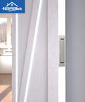 Recessed Pocket Door Pull Handle Edge Flush Hidden Finger Pull for Sliding Doors Stainless Steel 304 Satin Nickel Finish shown installed