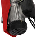 Close-up of 510 Watt motor of 551 Lb Mini Electric Hoist With Emergency Stop Switch, Wired Control for heavy lifting.