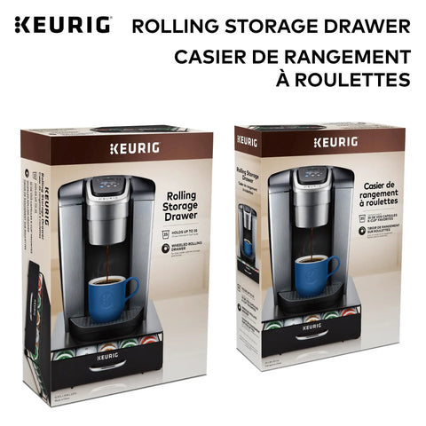 Under Counter Coffee Pod Storage Drawer For Single Cup Brewers Space Saver Holds Up To 35 K Cup Pods Black Finish packaging