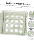 Multi Layer Plastic Egg Cartons That Serve As A Brilliant Fridge Staple keeping eggs secure in a green plastic holder.