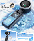 Portable Handheld Turbo Fan 5 Gear Wind High Speed Air Turbo Tech Rechargeable Battery Up To 13 Hours 3 In 1 Personal Cooling