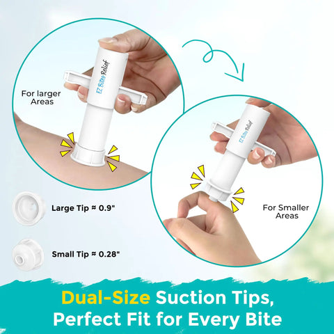 Bug Bite Suction Tool For Quick Relief From Mosquito Bites, Bee Stings, Wasps And Other Insects, Handy Camping And Hiking Insect Bite Relief Device With Easy Suction, dual-size tips