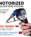 Industrial Automatic Soldering Gun Kit With Digital Display And Temperature Control Motorized Solder Wire Feed And Stabilization Includes 80g Solder Wire For Precision Electronics Repairs Boss Level Workshop Ready handheld view.