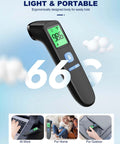 Non Contact Forehead Thermometer For Adults And Kids, Quick 1 Second Reading, Fast Accurate Temperature Check For Home Use, Hygienic No Contact Scan, Safe Family Friendly Tool, black handheld digital