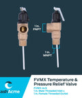1 Inch FVMX-4LS Male Inlet Relief Valve Water Pressure Regulator Bronze Plumbing Fitting for Residential Systems Easy Push-To-Connect Durable Cartridge Design No Fuss Install, 1 in. FNPT x 1 in. MNPT