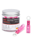 Fifty Pack Ring Terminals Red For 22-16 AWG With M4 Studs Heavy Duty Heat Shrink Wire Connector Kit in clear jar