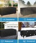 Heavy Duty Waterproof Patio Table Cover 56L x 32W x 28H Inches, Rectangular Outdoor Table Protector in various weather conditions
