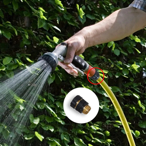 Awesome 3/4 Inch Quick Connector Fitting For Garden Hose Repairs, Leak Proof Washer Adapter Coupler Fits Faucets Sprayers And Pressure Washers Like A Charm, black brass hose connection