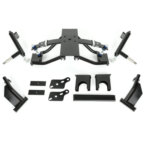 Six Inch Double A Arm Golf Cart Lift Kit Compatible With Club Car Precedent And Tempo Electric Or Gas heavy duty steel components layout.