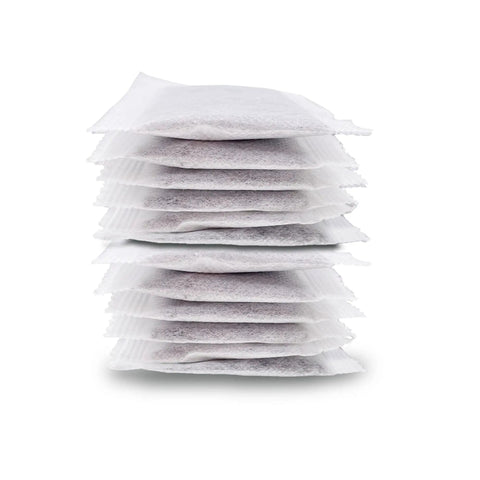 12 Pack Activated Charcoal Distiller Filters Coconut Shell Activated Carbon Filter Sachets stacked