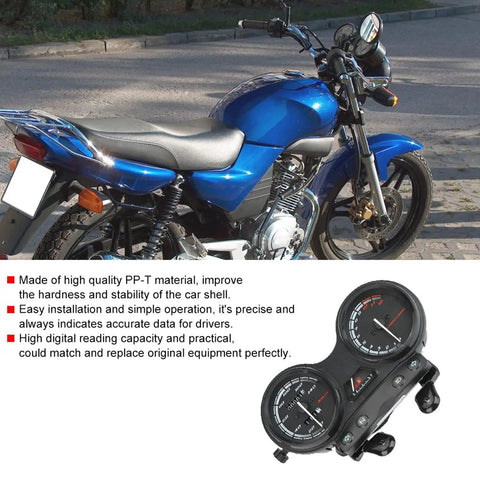 Thinking Process: digital speedometer and tachometer kit for Yamaha YBR 125, PP-T shell, black dual gauges