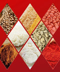 Variety of grains and spices including seeds, rice, and powders, suitable for Hassle Free Automatic Powder And Granule Filling Machine With Smart Controls Roll Away Chassis Built Tough Stainless Steel Frame Smooth Operator Dispenser For Easy Bagging Ten To Five Thousand Grams.
