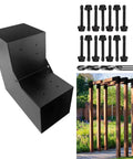 Built To Last Galvanized Steel 2 Way Pergola Brackets Kit For DIY L Shaped Woodworking Fits Standard 6x6 Lumber shown in use