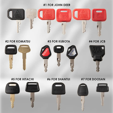 Heavy Equipment Master Pro Grade Key Set For Construction Machinery With 43 Keys For 21 Major Brands Including John Deere